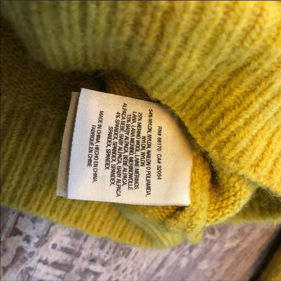 NWOT Anthropologie Yellow Wool Blend Wrap Sweater - Picture 7 of 8